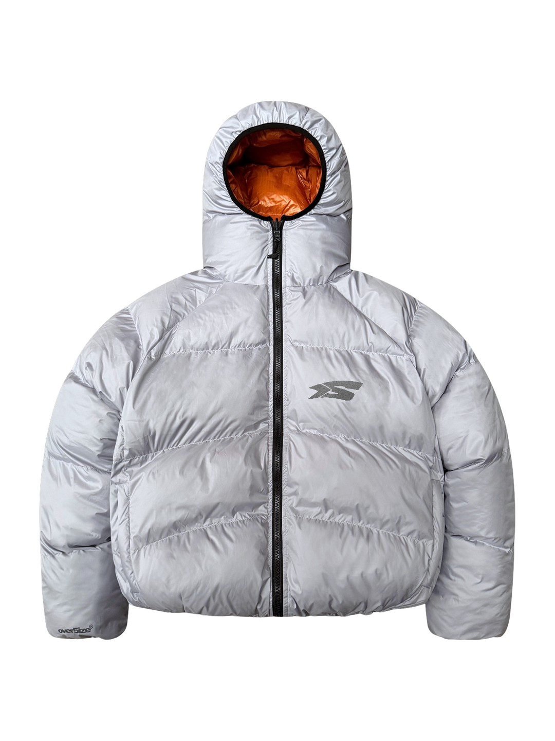 OVER5IZE "DUO" REVERSIBLE PUFFER JACKET ORANGE & GREY