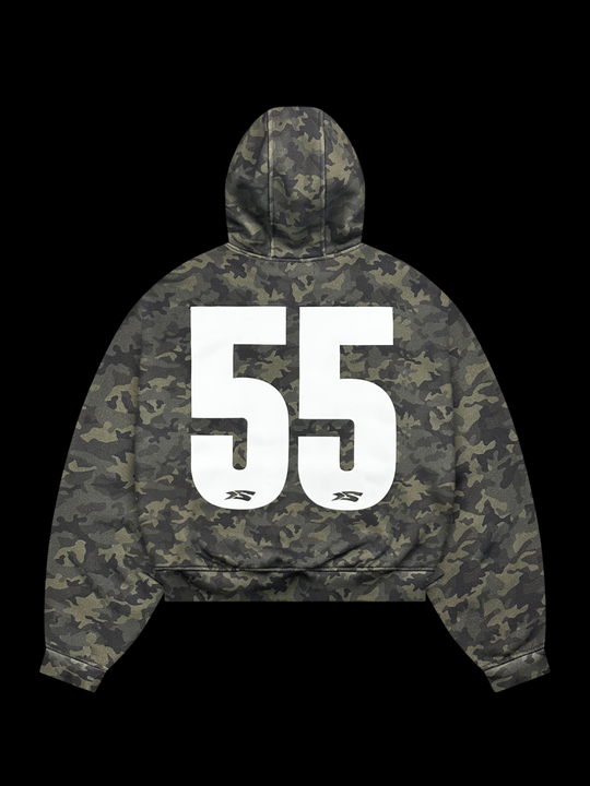 OVER5IZE "Fifty5" ZIP HOODIE IDENTITY CAMO