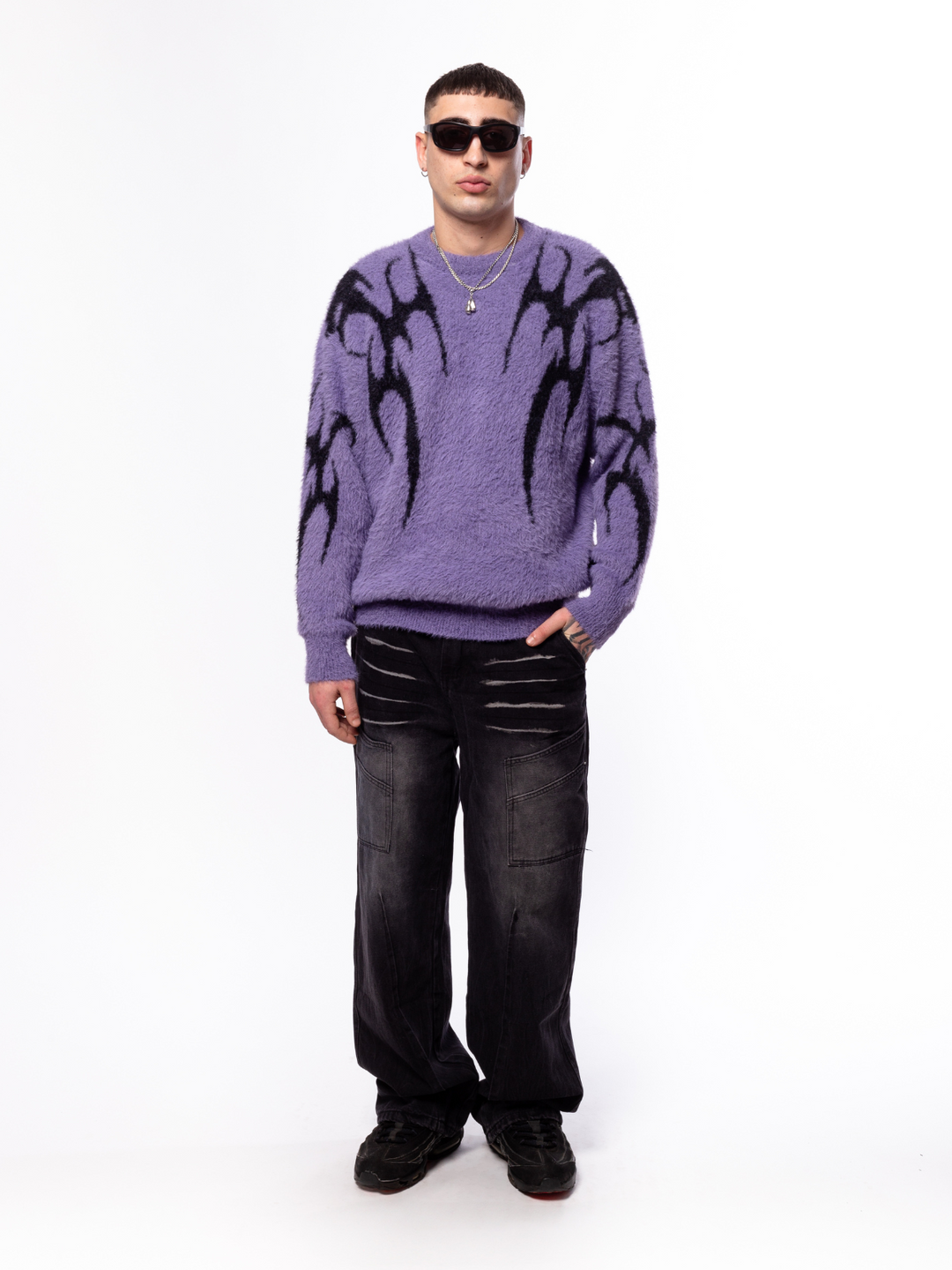 OVER5IZE "rime" SWEATER PURPLE