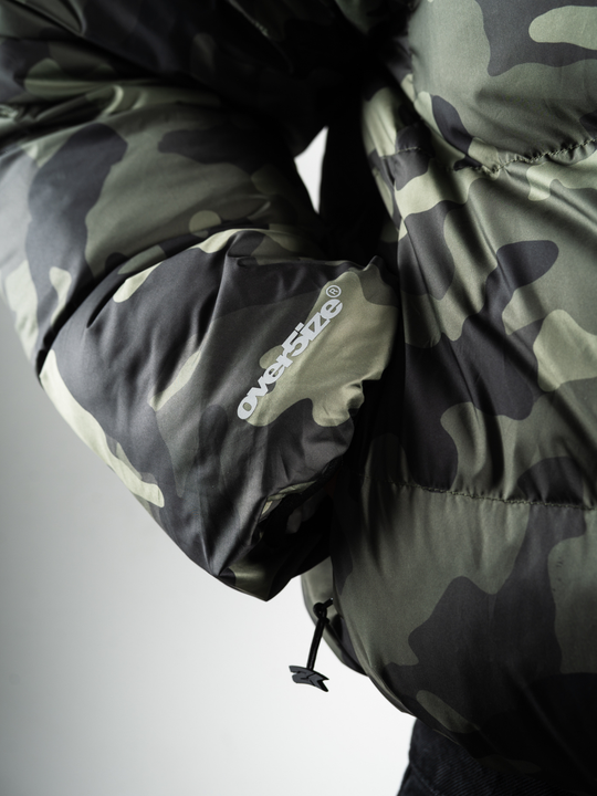 OVER5IZE "DUO" REVERSIBLE PUFFER JACKET CAMO & WHITE
