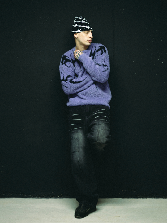 OVER5IZE "rime" SWEATER PURPLE