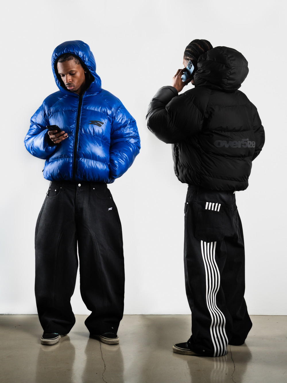 OVER5IZE "DUO" REVERSIBLE PUFFER JACKET BLUE & BLACK