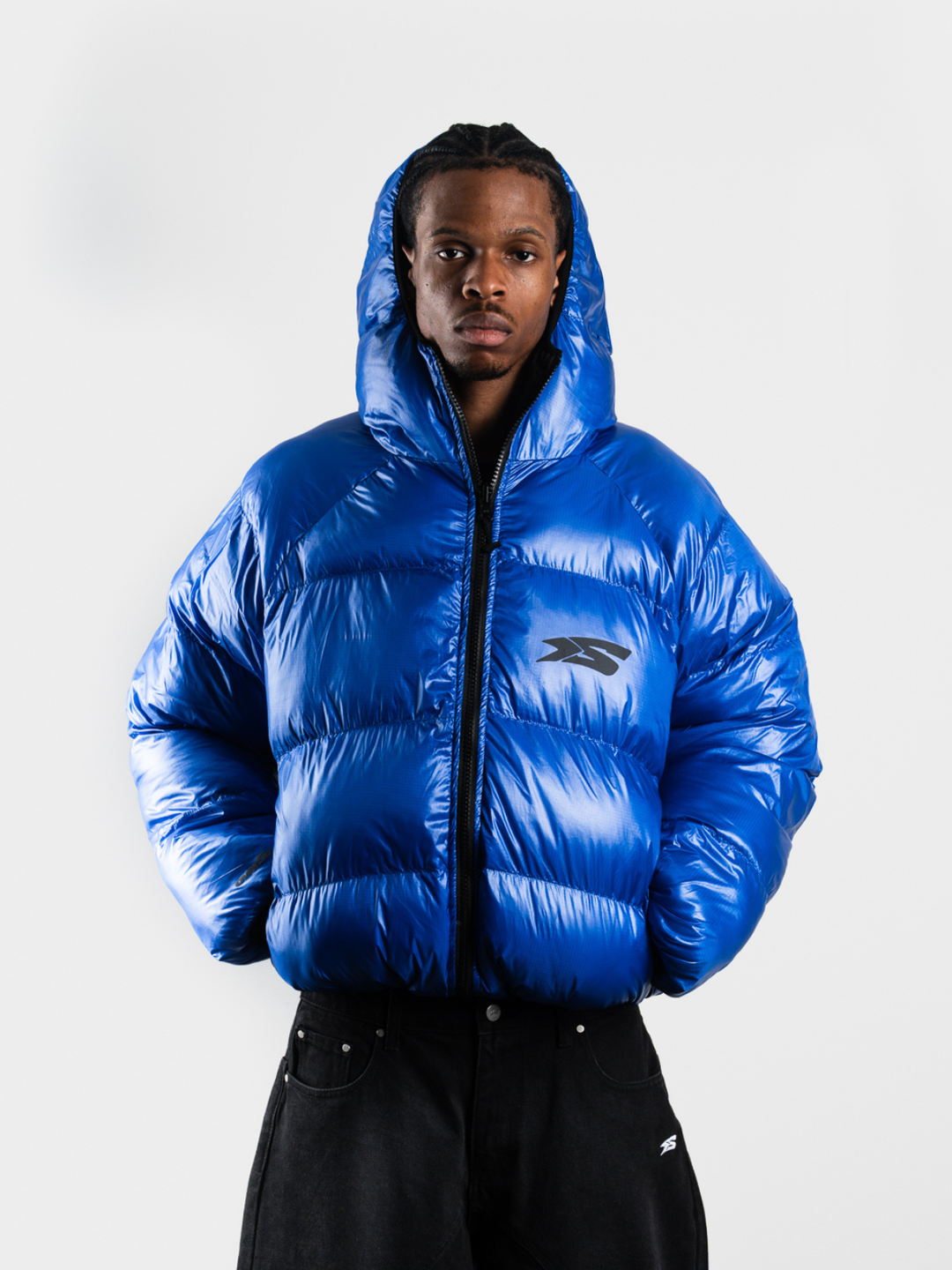 OVER5IZE "DUO" REVERSIBLE PUFFER JACKET BLUE & BLACK