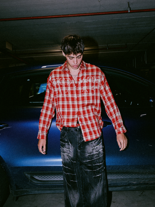 OVER5IZE "spore" SHIRT FIRE RED