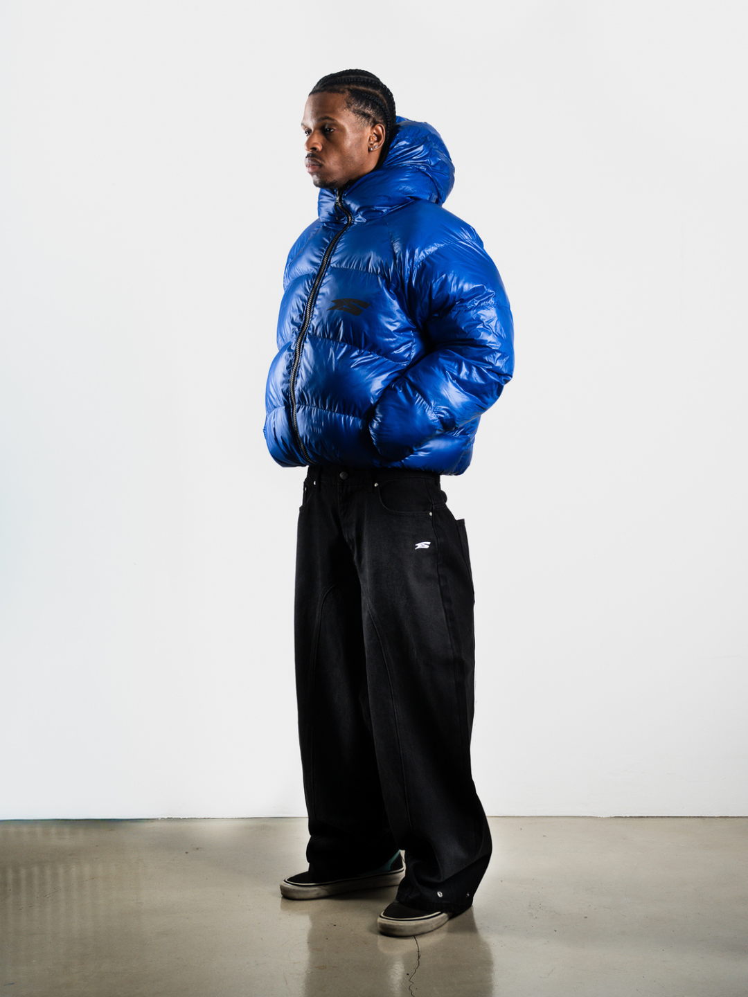 OVER5IZE "DUO" REVERSIBLE PUFFER JACKET BLUE & BLACK