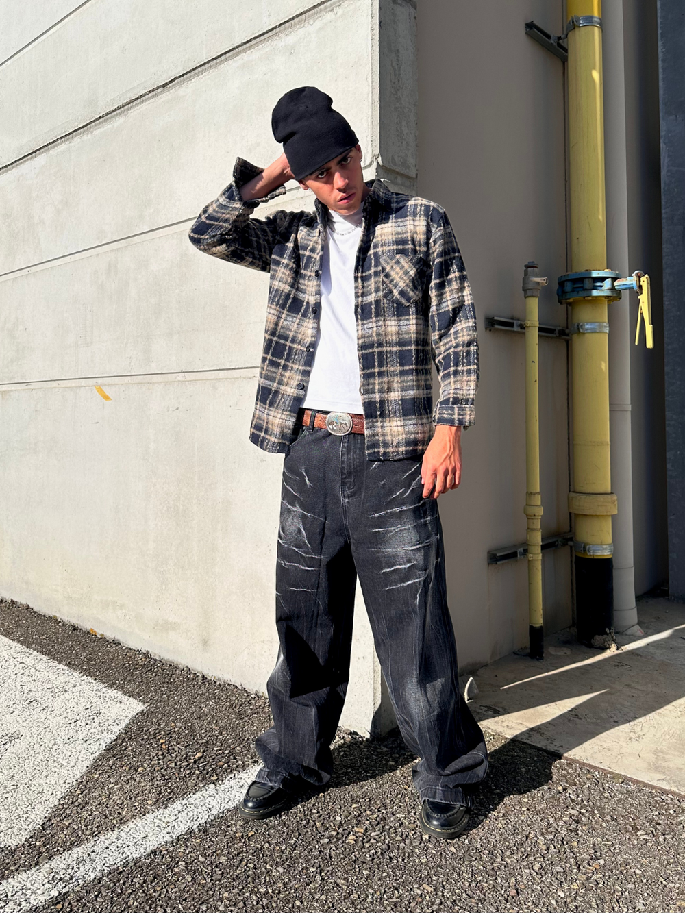 OVER5IZE "shelter" OVERSHIRT ASH BROWN