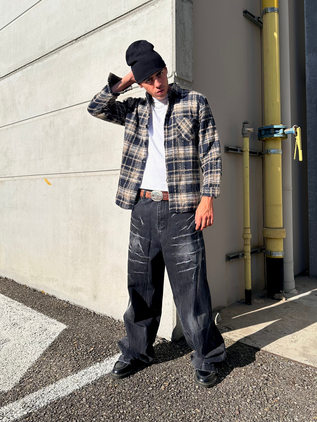 OVER5IZE "shelter" OVERSHIRT ASH BROWN