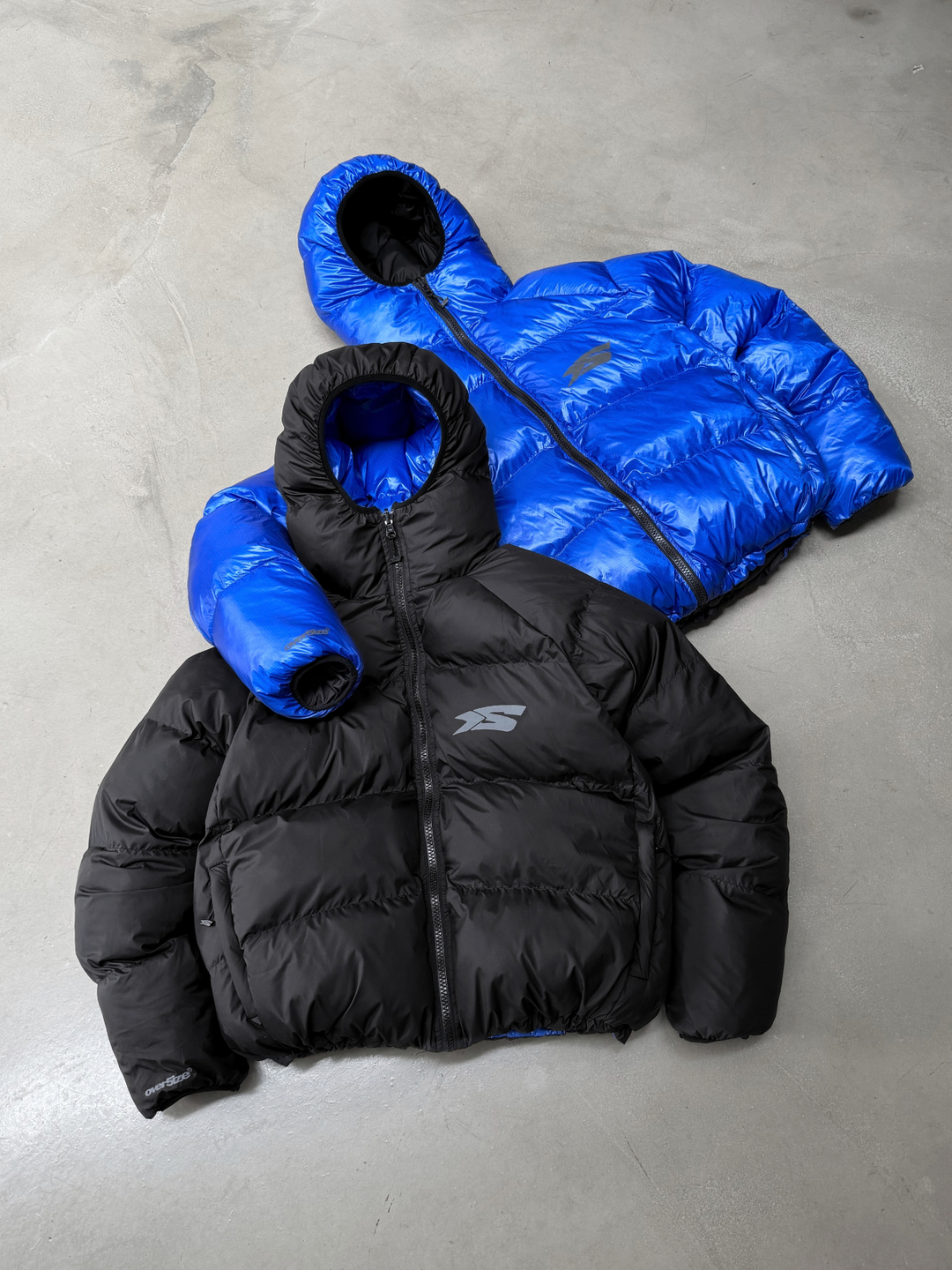 OVER5IZE "DUO" REVERSIBLE PUFFER JACKET BLUE & BLACK