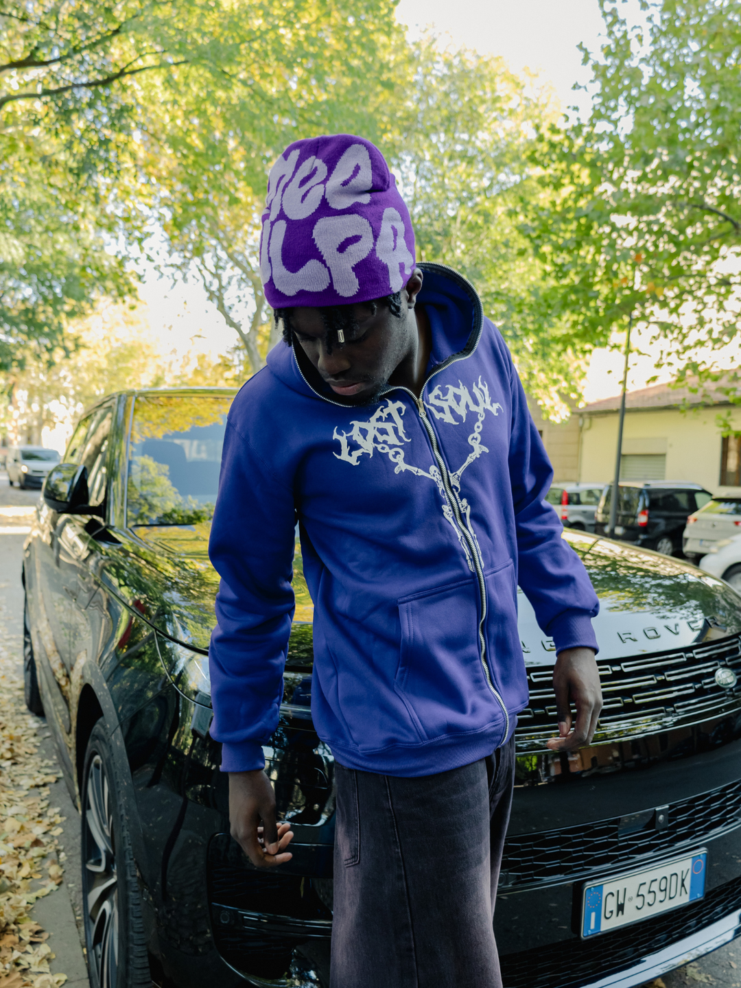 OVER5IZE "outlaw" BEANIE PURPLE