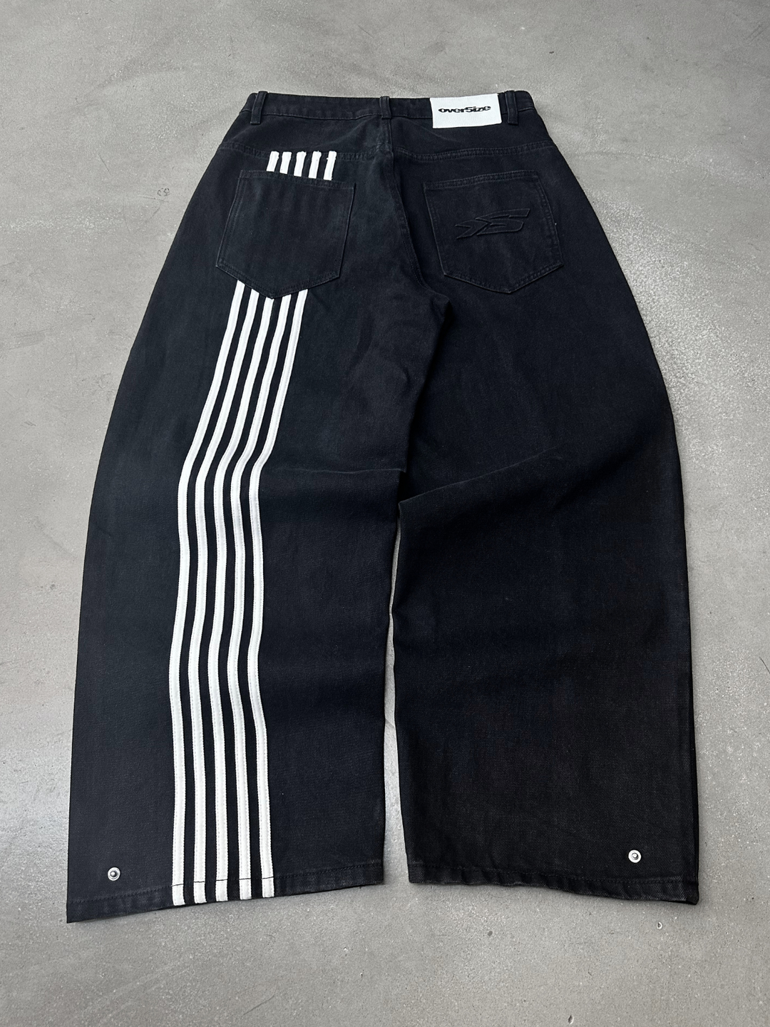 OVER5IZE “stripy” DUAL FIT JEANS BLACK