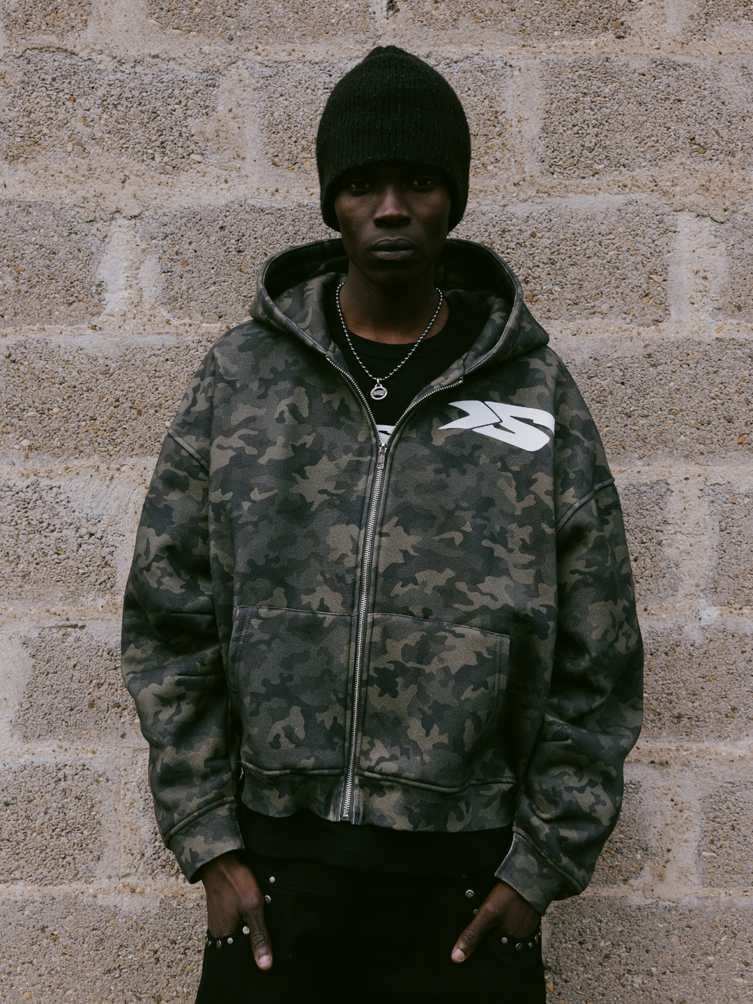 OVER5IZE "Fifty5" ZIP HOODIE IDENTITY CAMO