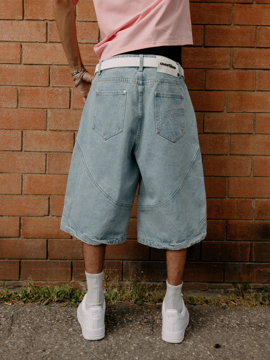 OVER5IZE "struct" JORTS LIGHT BLUE