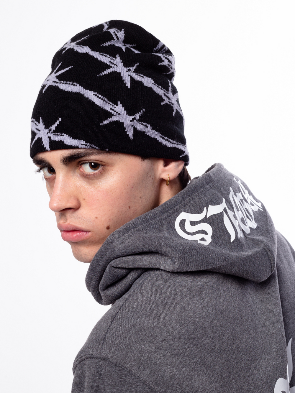 OVER5IZE "bleakness" BEANIE BLACK & GREY