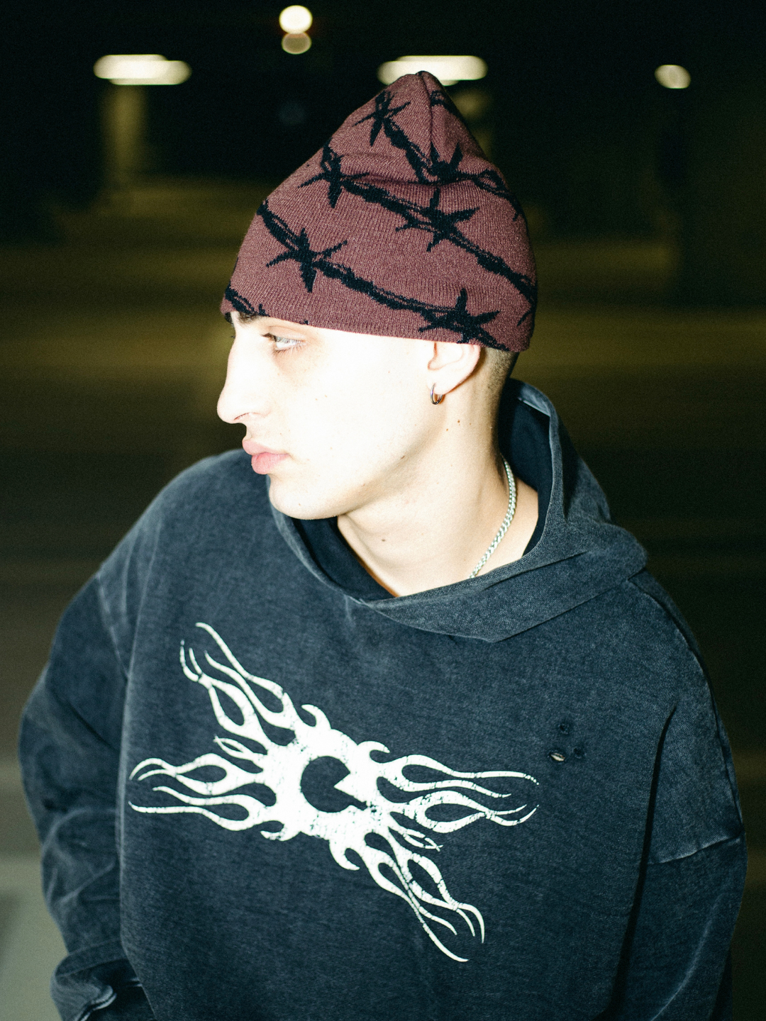 OVER5IZE "bleakness" BEANIE BROWN & BLACK