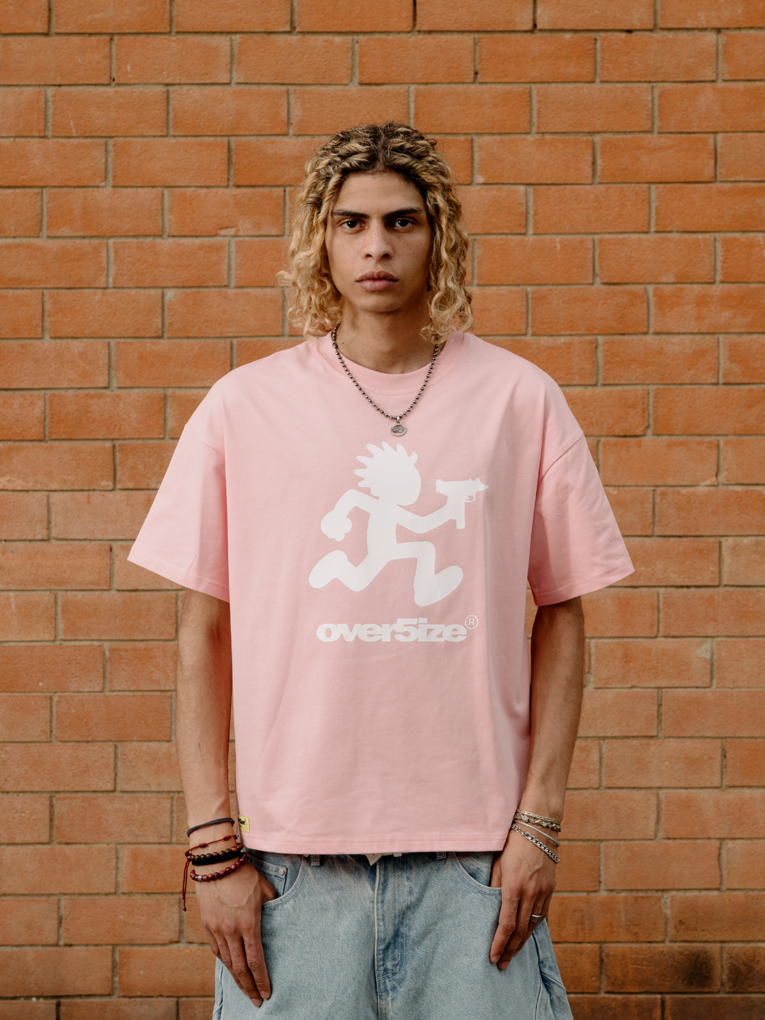 OVER5IZE "kid" TEE PINK