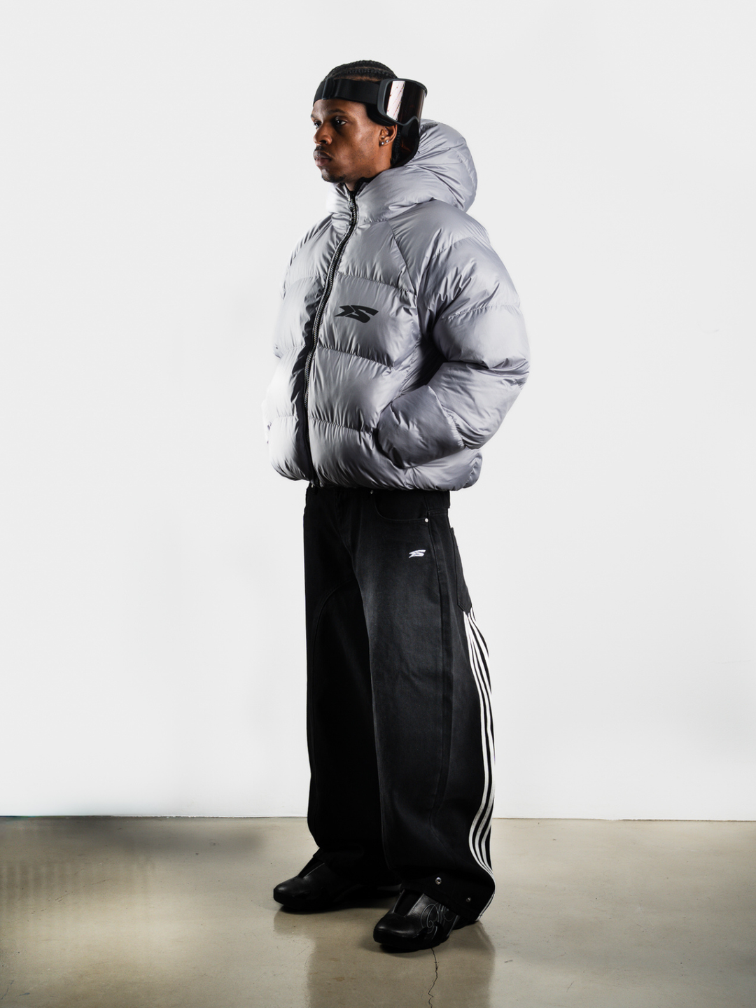 OVER5IZE "DUO" REVERSIBLE PUFFER JACKET ORANGE & GREY