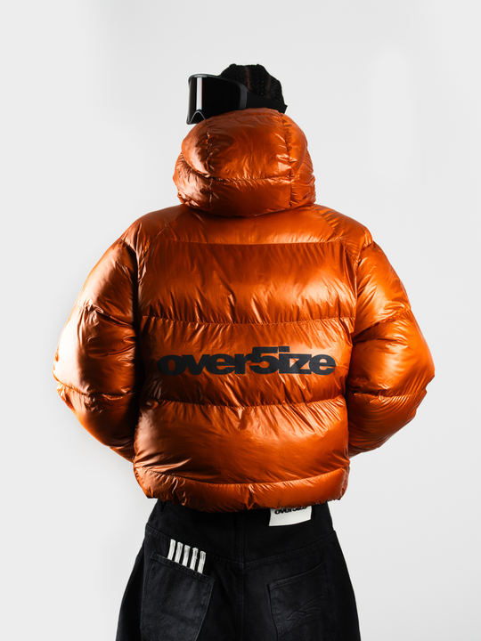 OVER5IZE "DUO" REVERSIBLE PUFFER JACKET ORANGE & GREY