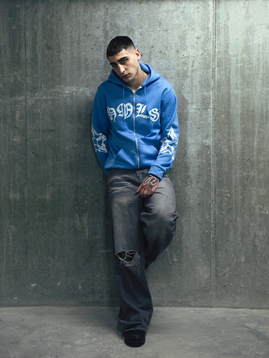 OVER5IZE "freeze" HOODIE LIGHT BLUE