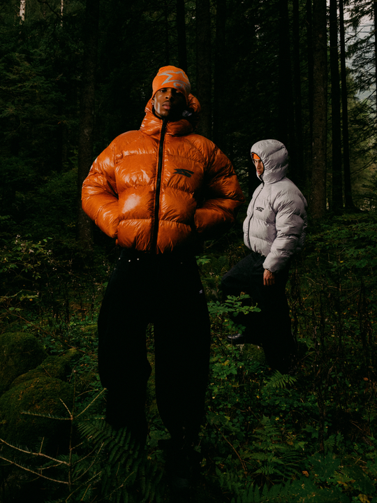 OVER5IZE "DUO" REVERSIBLE PUFFER JACKET ORANGE & GREY
