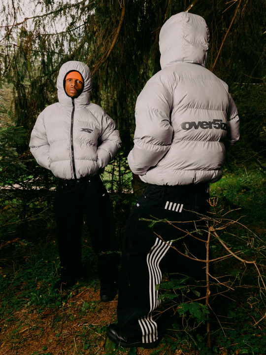 OVER5IZE "DUO" REVERSIBLE PUFFER JACKET ORANGE & GREY