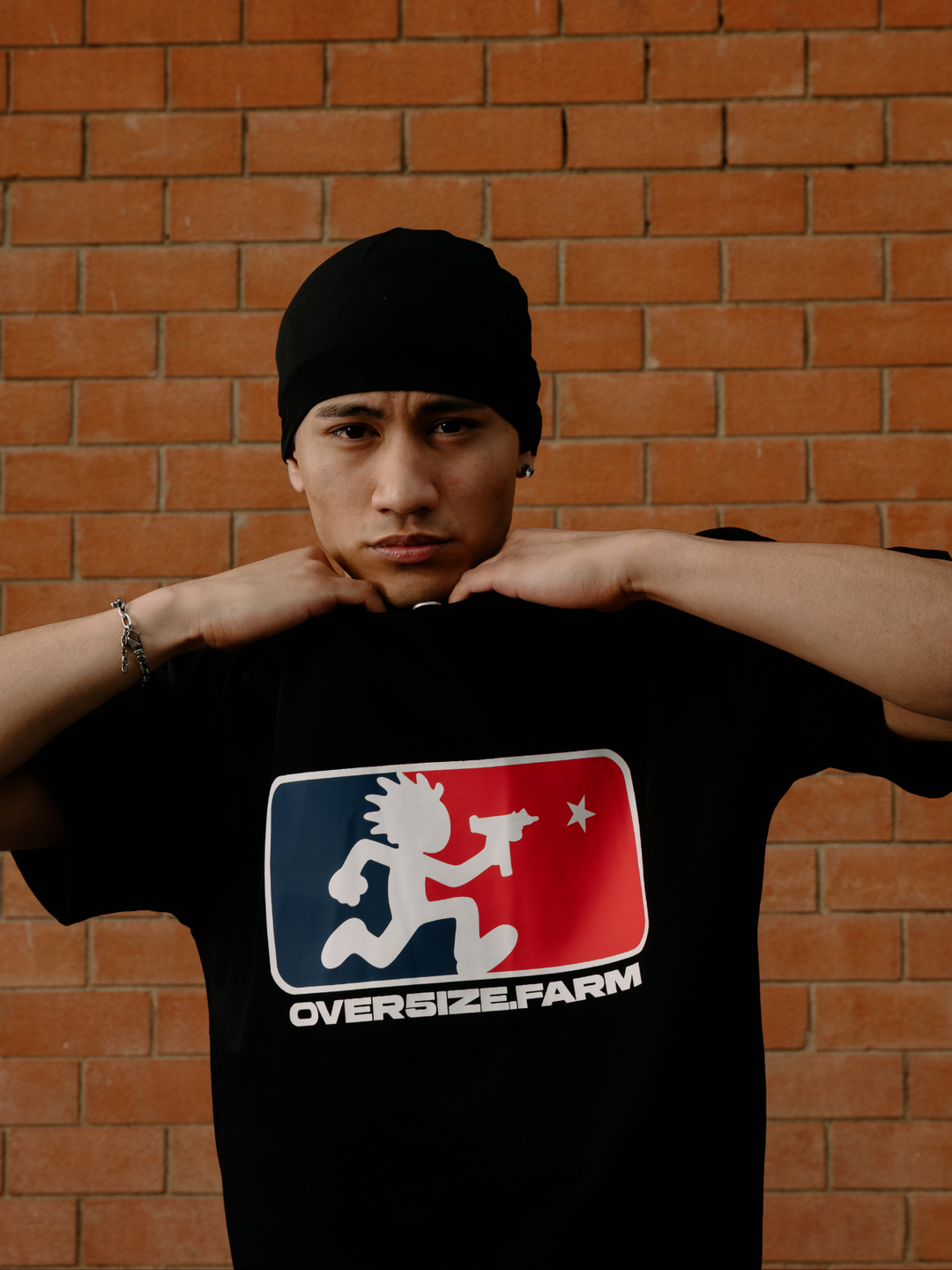 OVER5IZE "major" TEE BLACK