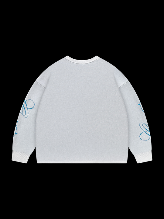 OVER5IZE "uzi" SWEATER WHITE