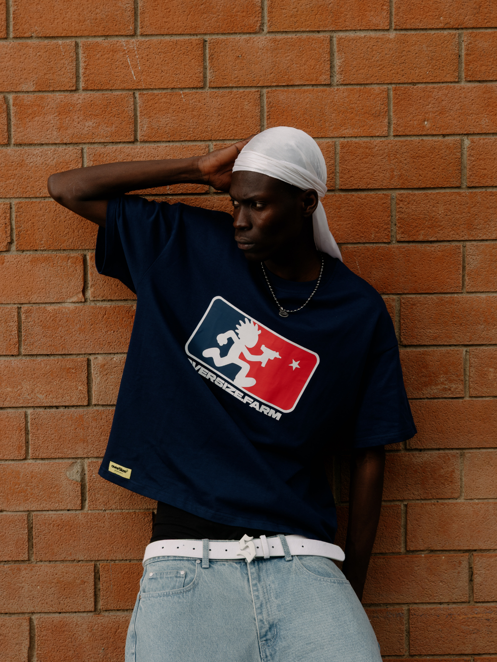 OVER5IZE "major" TEE NAVY BLUE