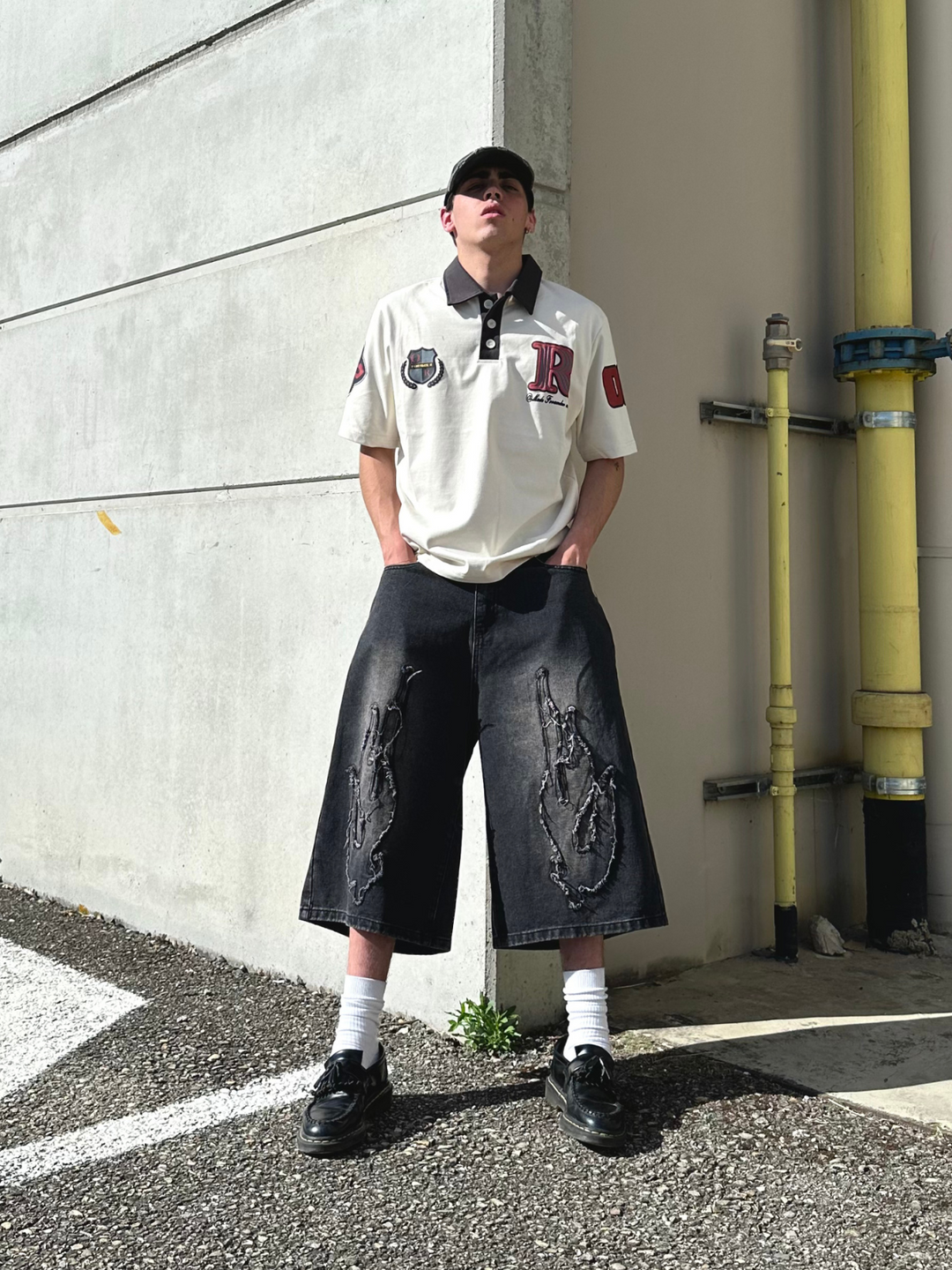 OVER5IZE "fury" JORTS BLACK