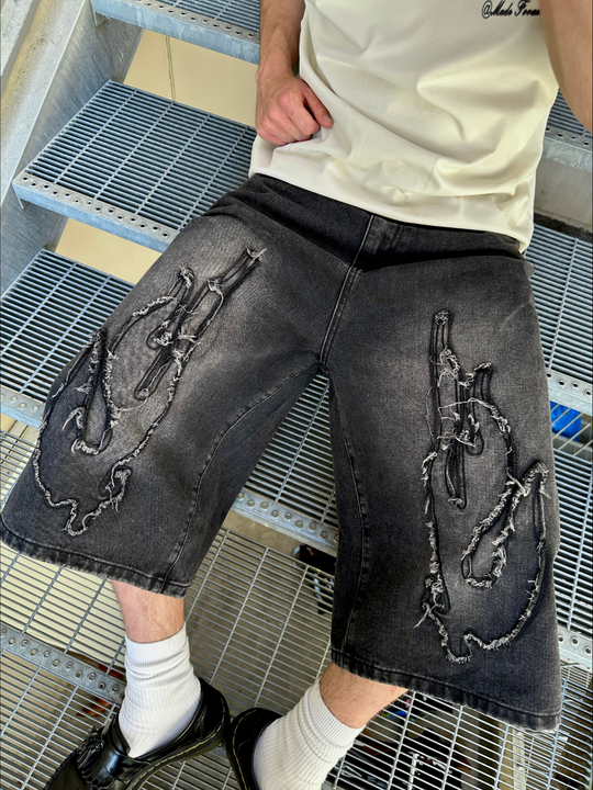 OVER5IZE "fury" JORTS BLACK