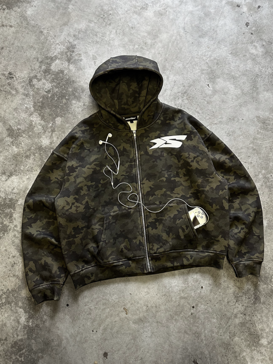 OVER5IZE "Fifty5" ZIP HOODIE IDENTITY CAMO