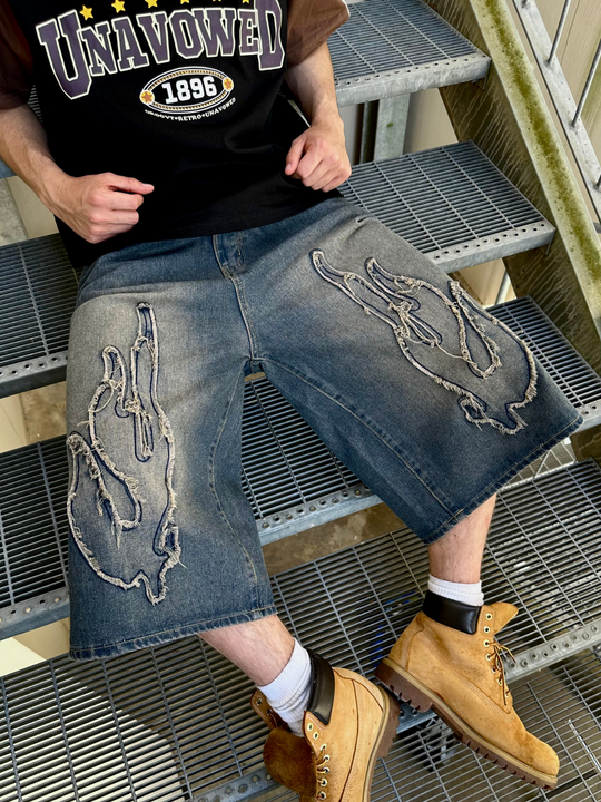 OVER5IZE "fury" JORTS BLUE