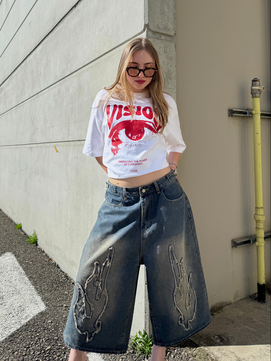 OVER5IZE "fury" JORTS BLUE