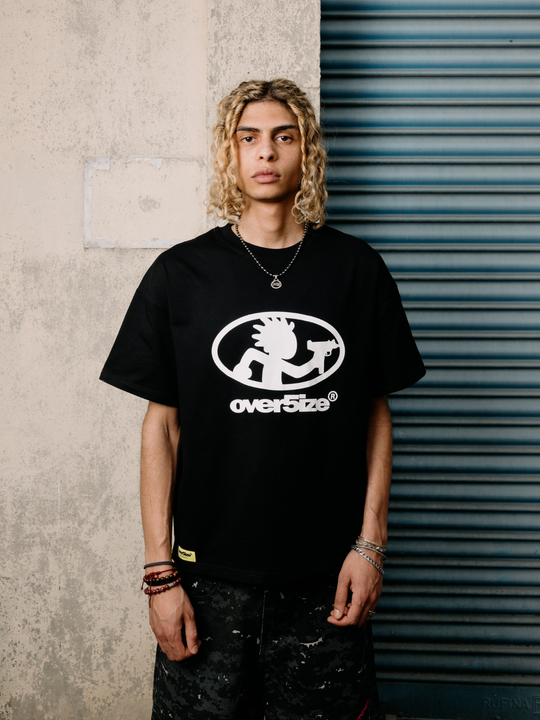 OVER5IZE "step" TEE BLACK