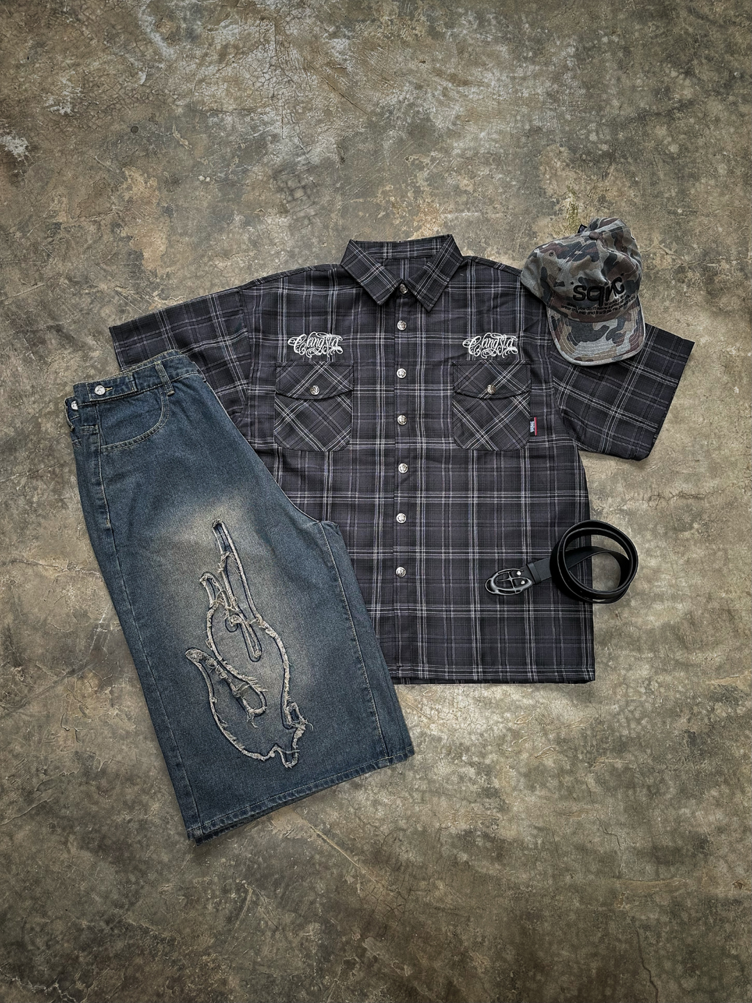 OVER5IZE "fury" JORTS BLUE