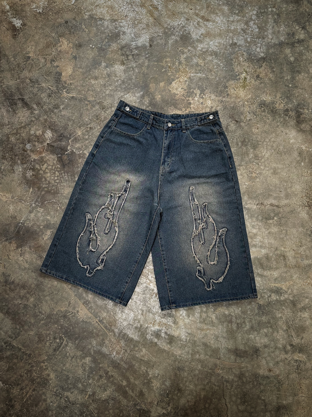OVER5IZE "fury" JORTS BLUE
