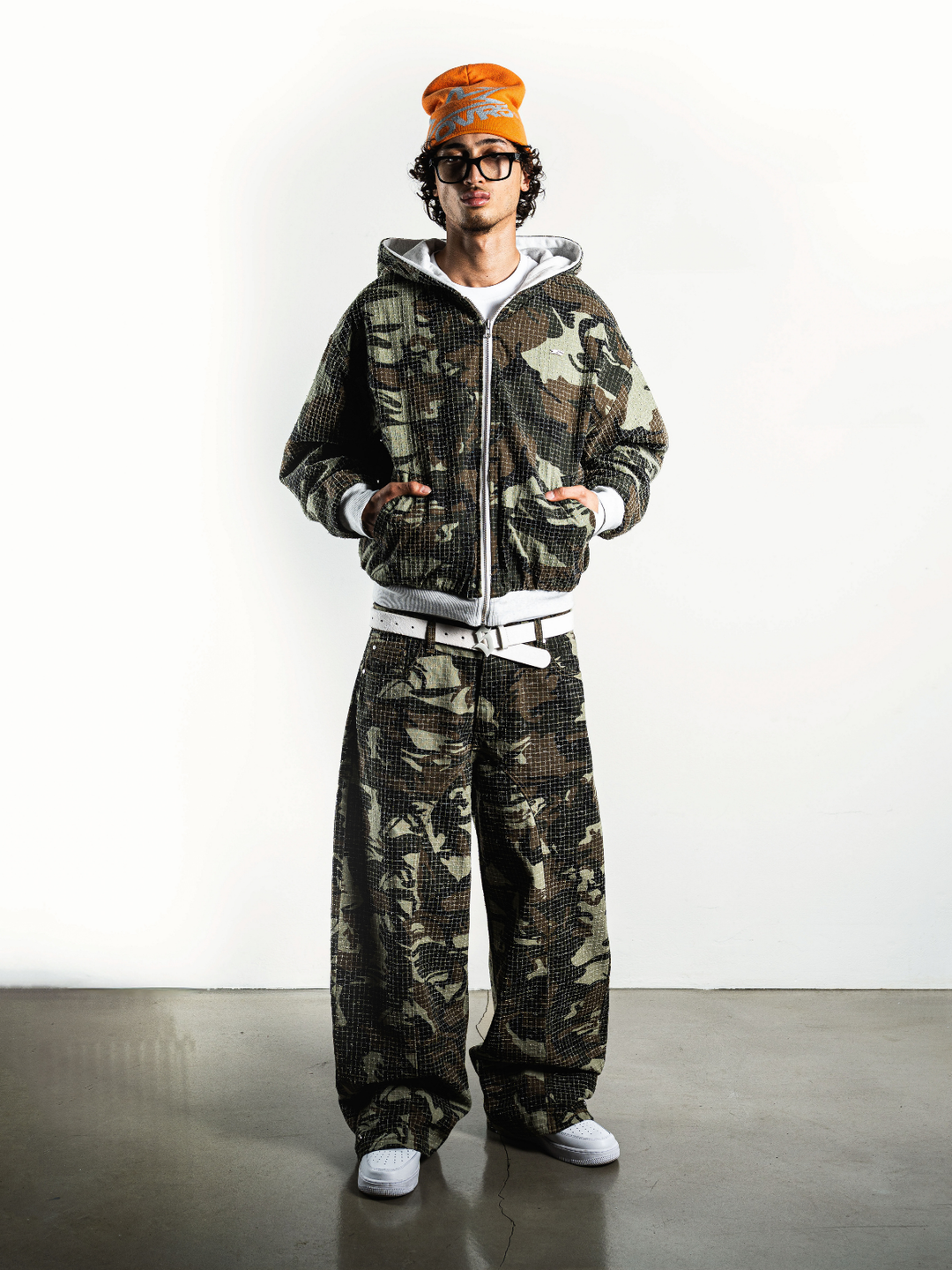 OVER5IZE “stripy” DUAL FIT DISTRESSED CAMO JEANS