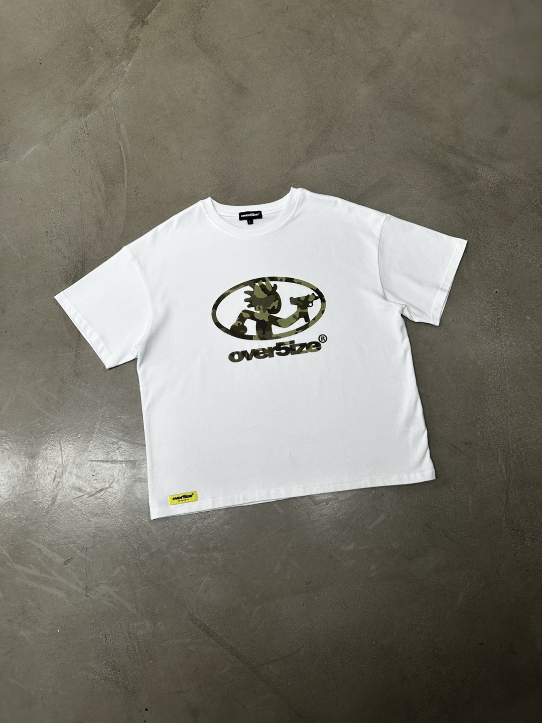 OVER5IZE "step" TEE WHITE