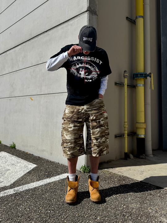 OVER5IZE "envy" JORTS CAMO