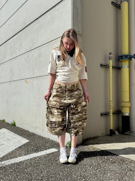 OVER5IZE "envy" JORTS CAMO