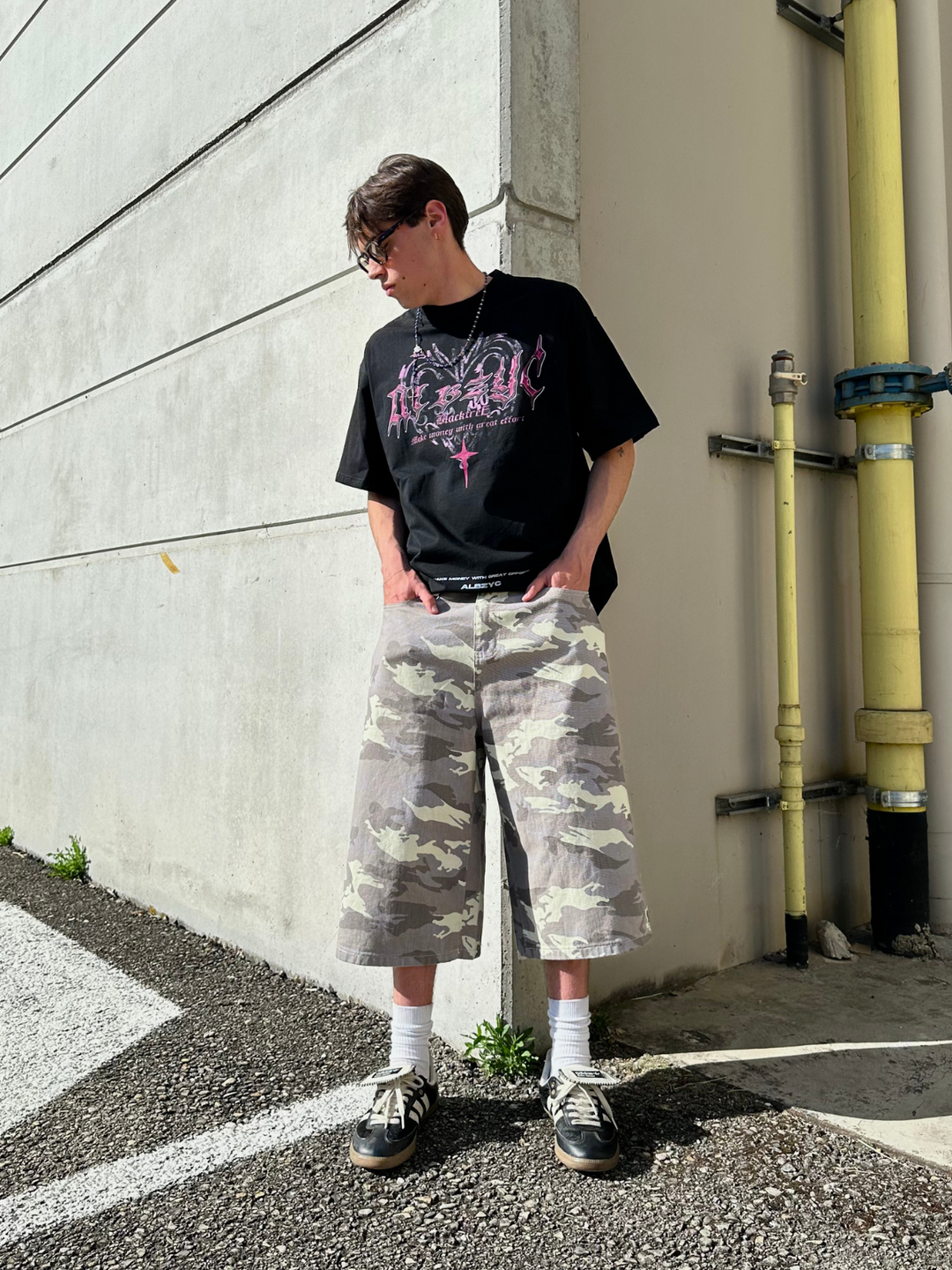OVER5IZE "guilty" JORTS CAMO