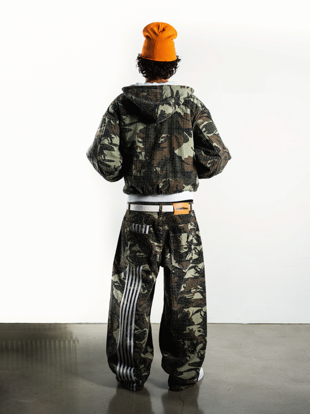 OVER5IZE “stripy” DUAL FIT DISTRESSED CAMO JEANS