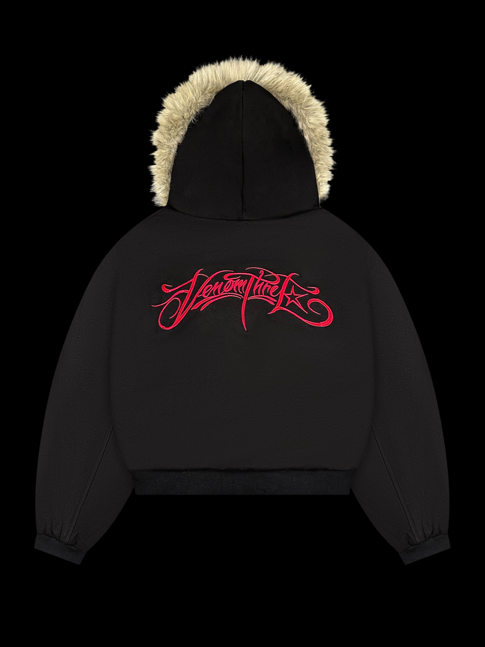 OVER5IZE "evil" FUR JACKET BLACK