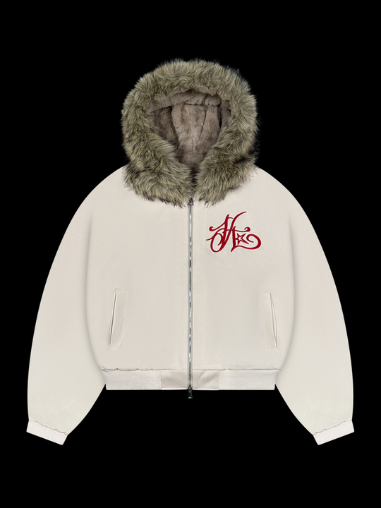 OVER5IZE "evil" FUR JACKET CREAM