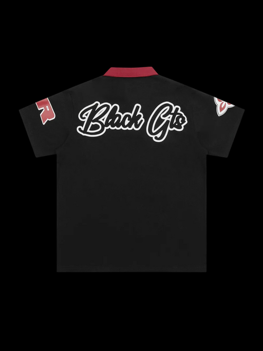 OVER5IZE "glare" POLO BLACK