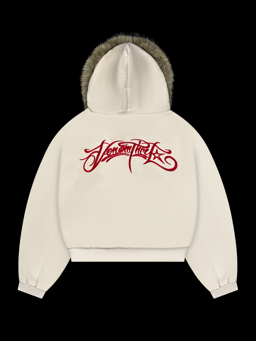 OVER5IZE "evil" FUR JACKET CREAM