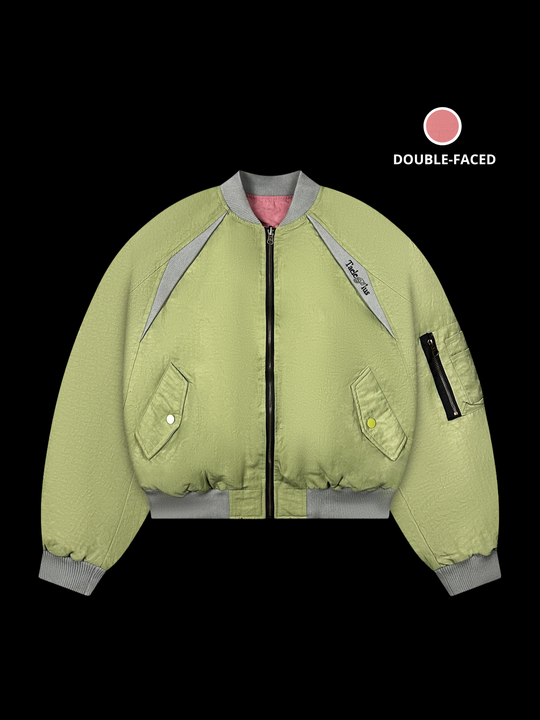 OVER5IZE "halo" DOUBLE-FACED BOMBER JACKET