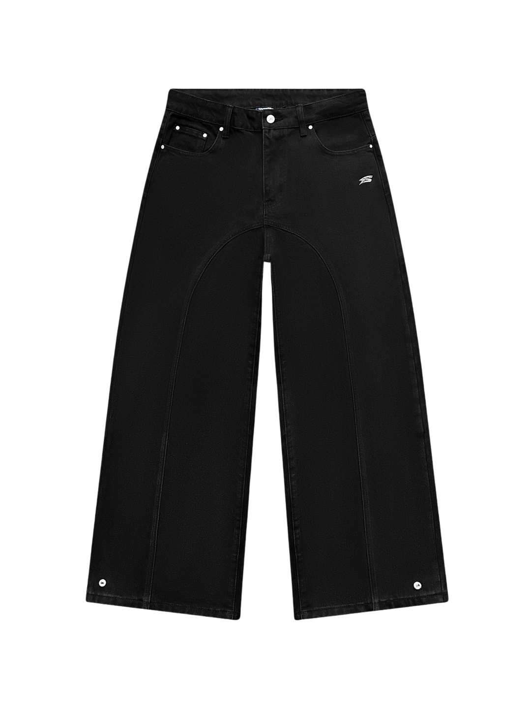 OVER5IZE “stripy” DUAL FIT JEANS BLACK