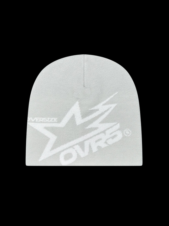 OVER5IZE "star" BEANIE GREY & WHITE