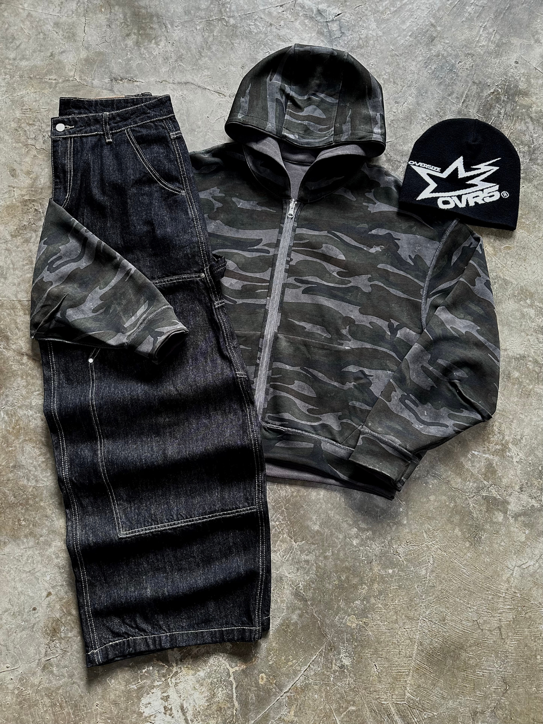 OVER5IZE "fade" DOUBLE-FACED CAMO JACKET