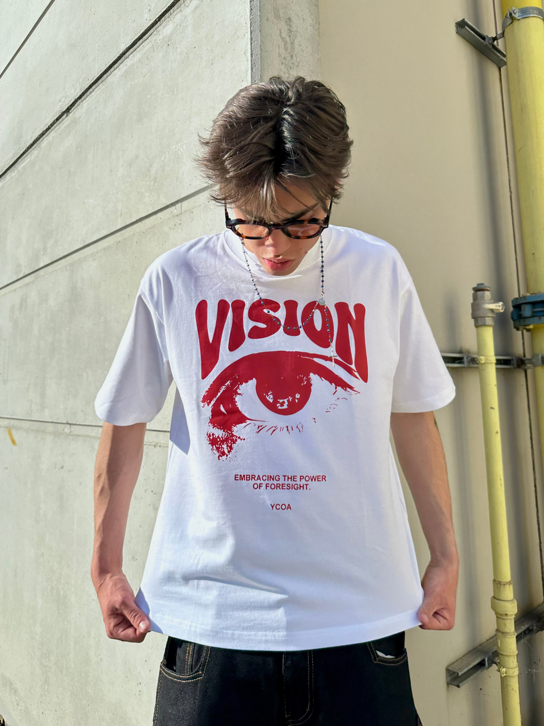 OVER5IZE "vision" TEE WHITE
